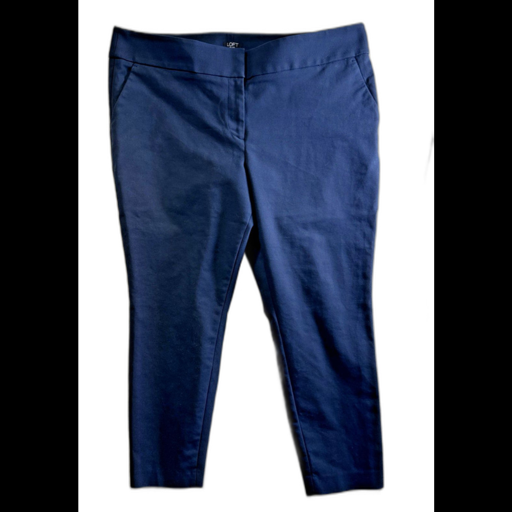 Loft Plus Marisa Skinny Pants Size 18 Plus Deep Teal Bi-Stretch Ankle Trousers